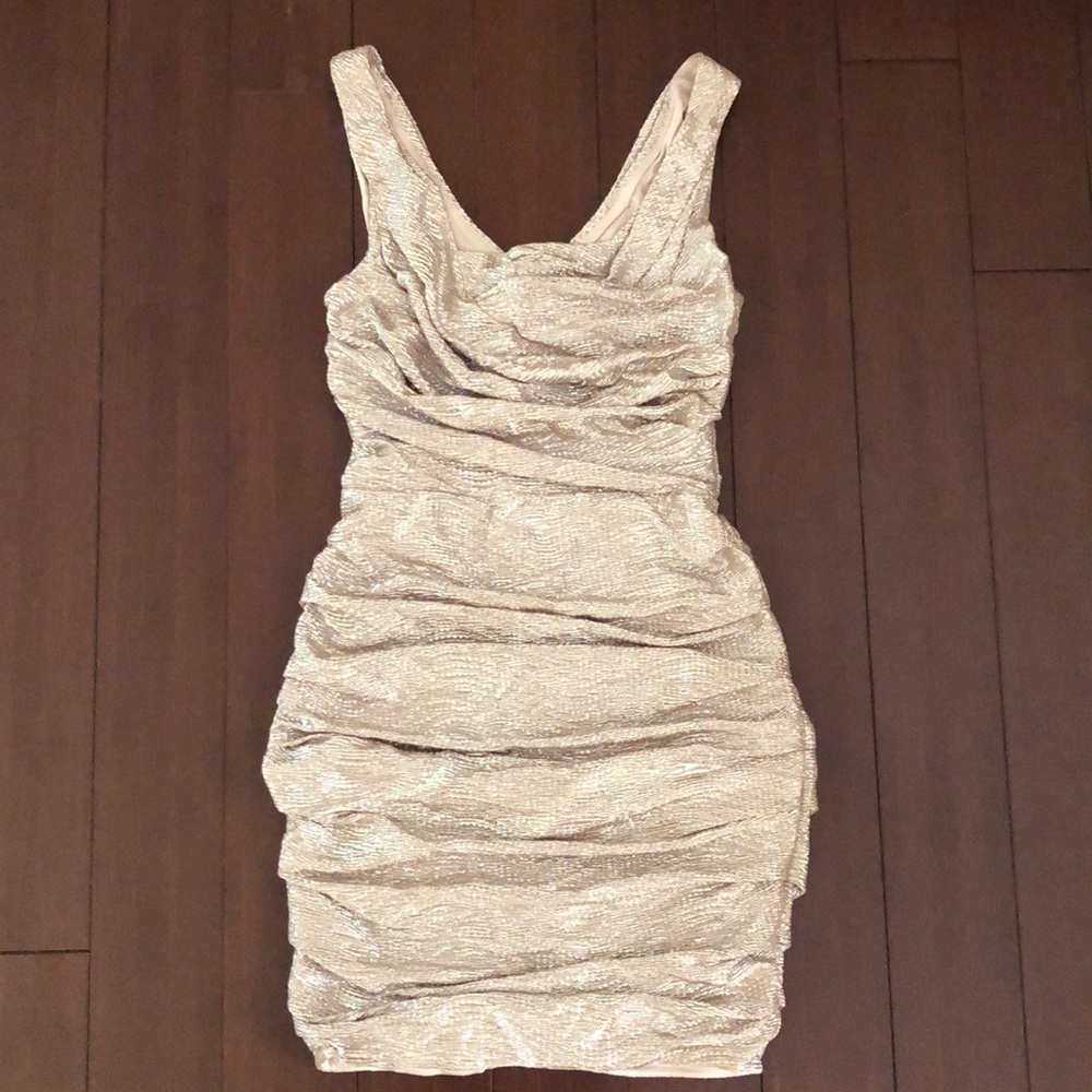 Express Metallic Rose Gold Cocktail Dress